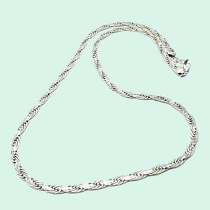 Silver-tone Unisex Necklace 14K Gold Plated Clasp